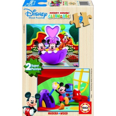 MICKEY MOUSE CLUB HOUSE, Educa wooden puzzle 2x9 pc