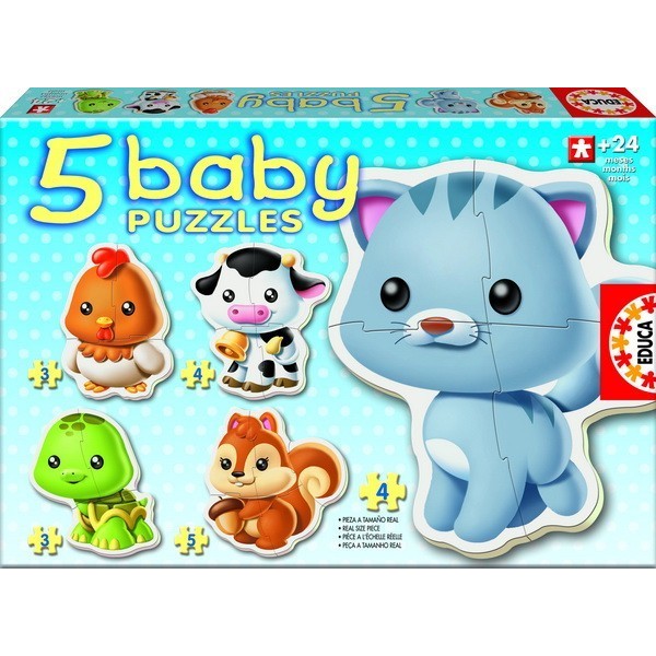 ANIMALS, Educa Baby Puzzle 3-4-5 pc