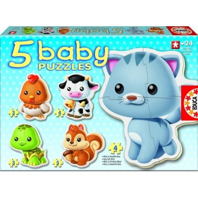 ANIMALS, Educa Baby Puzzle 3-4-5 pc