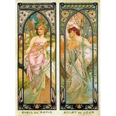 Times of the Day - Alfons Mucha, D-Toys puzzle 1000 pc