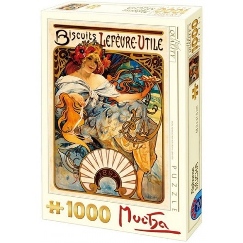 Biscuits Lefevre-Utile - Alfons Mucha, D-Toys puzzle 1000 pc