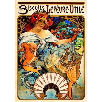 Biscuits Lefevre-Utile - Alfons Mucha, D-Toys puzzle 1000 db