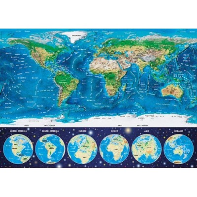 World Map, Educa Neon Puzzle 1000 pcs