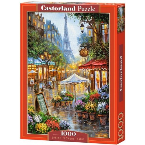 Tavaszi virágok - Párizs, 1000 darabos Castorland Puzzle