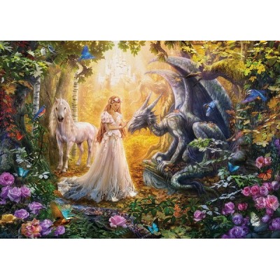 Dragon, princess and unicorn, Educa Puzzle 1500 pc