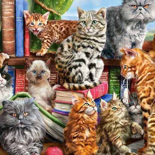 Cirmos cicák, 2000 darabos Castorland puzzle