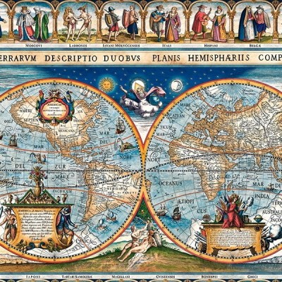 Antik világtérkép - 1639, 2000 darabos Castorland puzzle