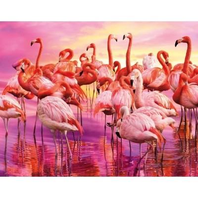 Flamingók tánca, 1000 darabos Clementoni panoráma puzzle