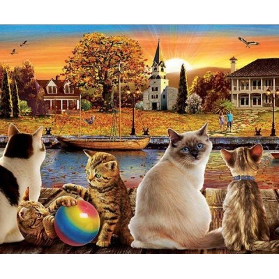 Macskák a rakparton, 1000 darabos Educa panoráma puzzle