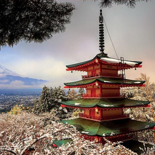 Chureito pagoda - Japán, 3000 darabos Educa puzzle