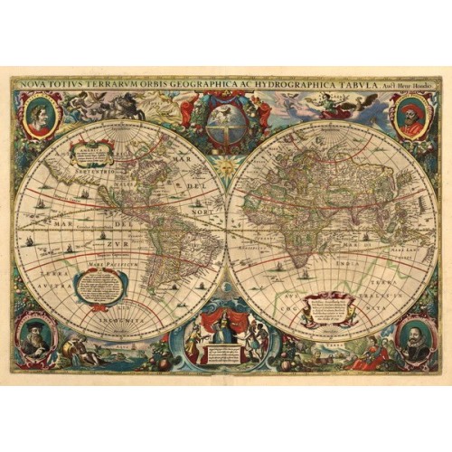 Antik világtérkép - 1641, 1000 darabos D-Toys puzzle