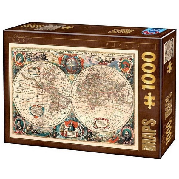Antik világtérkép - 1641, 1000 darabos D-Toys puzzle