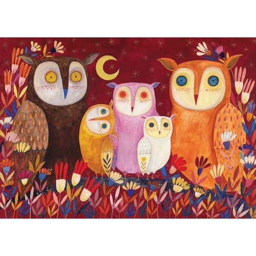 Owls 1 - Kürti Andrea, D-Toys puzzle 1000 pc