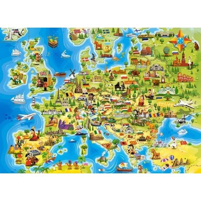 Map of Europe, Castorland Puzzle 100 pcs