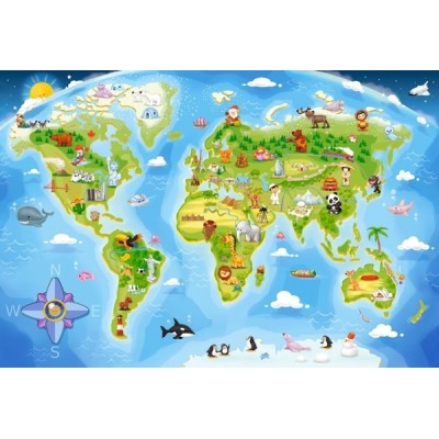 World Map, Castorland Maxi Puzzle 40 pcs