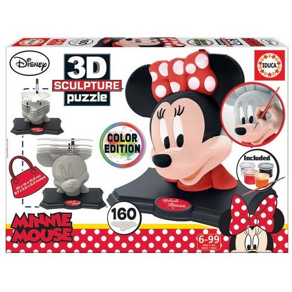 Puzzle Minnie Mouse Panorama Educa 1000 piese şi lipici Fix
