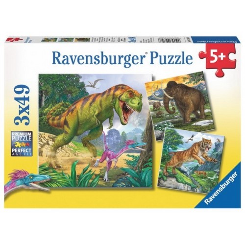 Letűnt korok állatai, Ravensburger 3 x 49 darabos gyermek puzzle