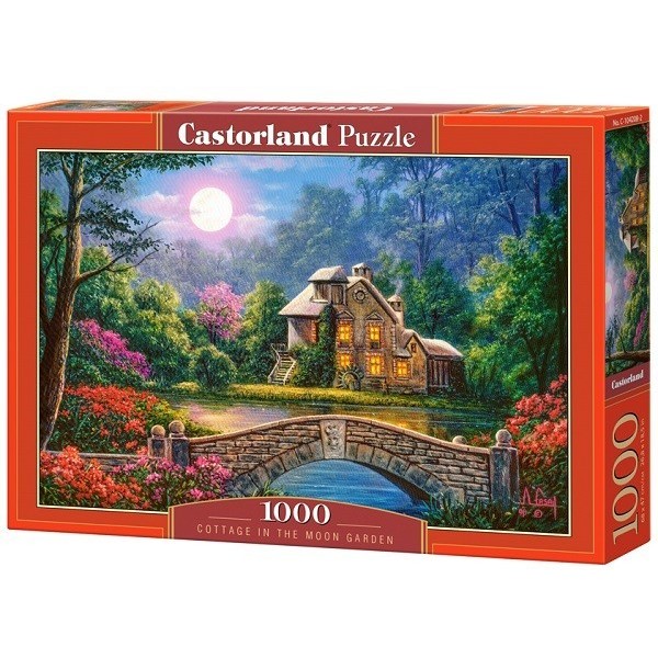 Ház a holdfényes tóparton, 1000 darabos Castorland Puzzle