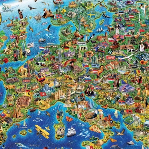 Crazy European Map, Educa Puzzle 500 pcs