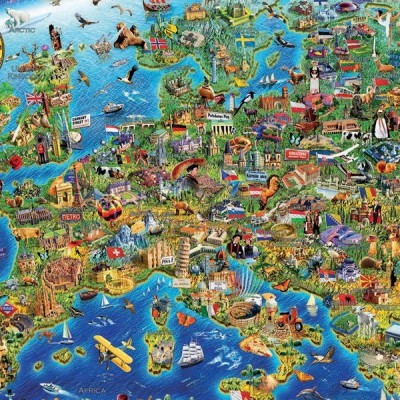 Sokszínű Európa, 500 darabos Educa puzzle