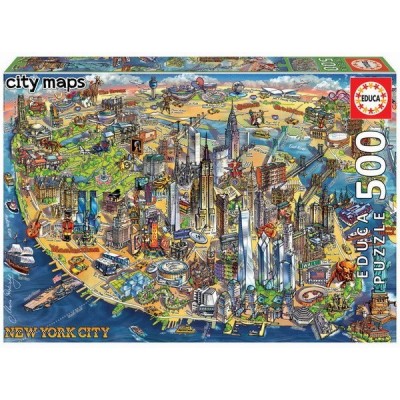 New York - Rajzos várostérkép, 500 darabos Educa puzzle