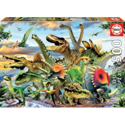 Dinoszauruszok, 500 darabos Educa puzzle