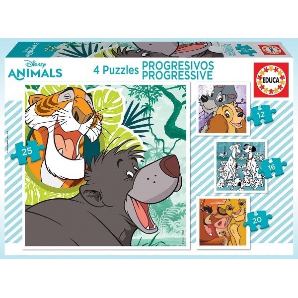 Disney állatfigurák, 12-16-20-25 darabos Educa puzzle