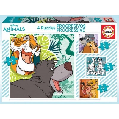 Disney Animals, Educa 4 in 1 puzzle